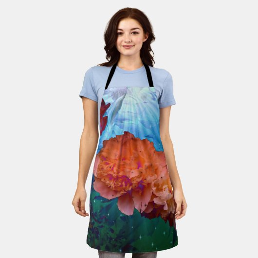水中の牡丹 エプロン (着用した状態)