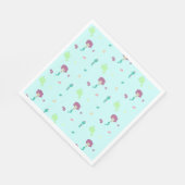 水中の生き物のパターン青 スタンダードランチョンナプキン (角)