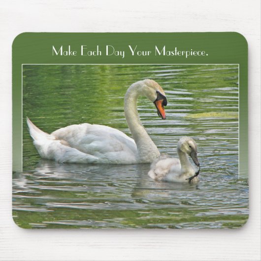 水中の白鳥とシグネット マウスパッド (正面)