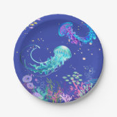水中の素晴らしいクラゲ ペーパープレート (正面)