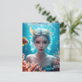水中の美しい人魚 ポストカード (スタンド正面)