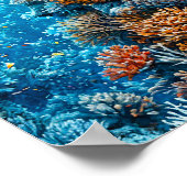 水中の色のサンゴ ポスター (角)