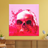 水中の赤いドクロ キャンバスプリント (インサイチュ (リビング))