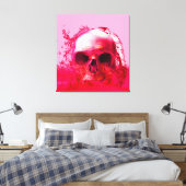 水中の赤いドクロ キャンバスプリント (インサイチュ (寝室))