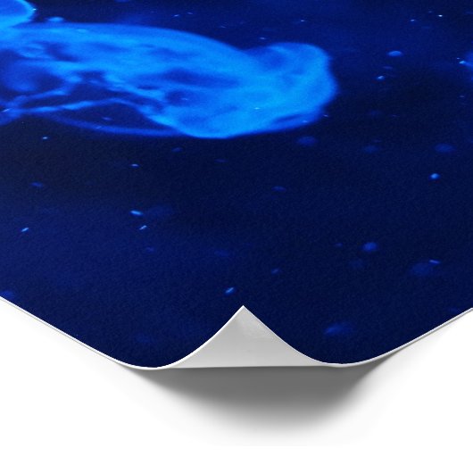 水中の青クラゲ ポスター (角)