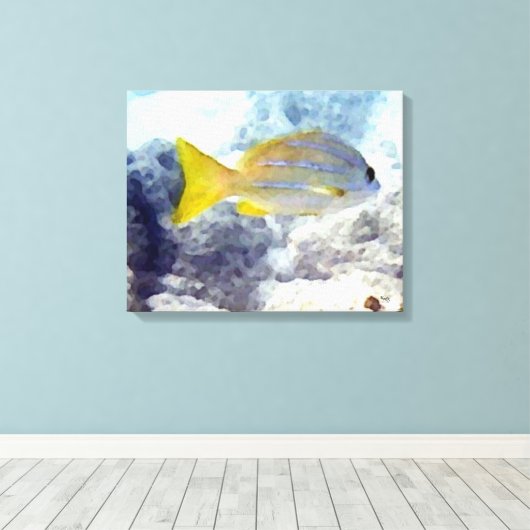 水中の魚 キャンバスプリント (インサイチュ (ウッドフロア))