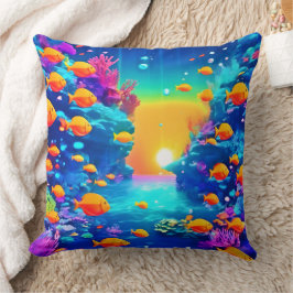 水中の鮮やか楽園が見つかった クッション