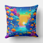 水中の鮮やか楽園が見つかった クッション (裏面)