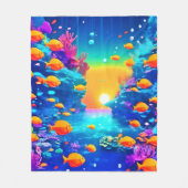 水中の鮮やか楽園が見つかった フリースブランケット (正面)