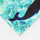 水中の黒いクジラ フリースブランケット (角)