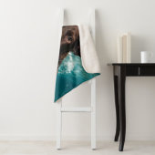 水中よくはしゃぐ泳ぐチョコレートラブラドール シェルパブランケット (インサイチュ)