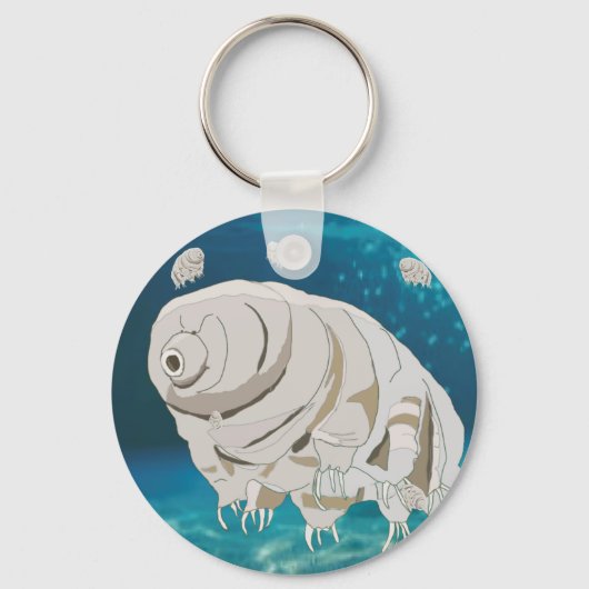 水中を浮遊する幸せなクマムシ キーホルダー (正面)