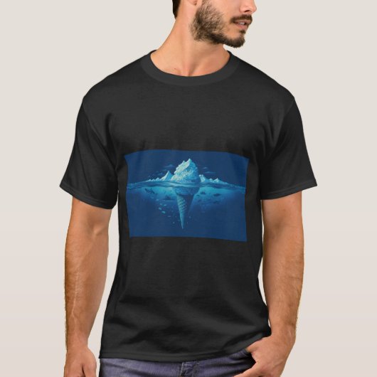 水中アイスクリームコーンアート作品 Tシャツ (正面)