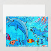 水中イルカ招待状 招待状 (正面/裏面)