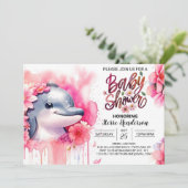 水中ウィムシードルフィンガールベビーシャワー 招待状 (スタンド正面)