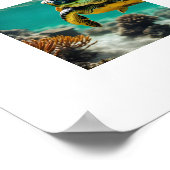 水中ウミガメのポスター ポスター (角)