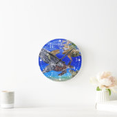 水中ウミガメの絶滅危惧種 ラウンド壁時計 (ホーム)