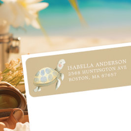 水中ウミガメ赤ちゃんシャワー ラベル
