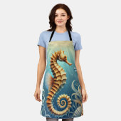 水中エレガントを泳ぐ海馬 エプロン (着用した状態)