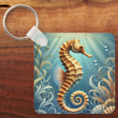 水中エレガントを泳ぐ海馬 キーホルダー (正面)