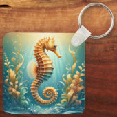 水中エレガントを泳ぐ海馬 キーホルダー (裏面)