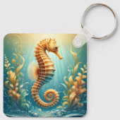 水中エレガントを泳ぐ海馬 キーホルダー (裏面)