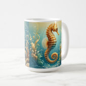 水中エレガントを泳ぐ海馬 コーヒーマグカップ (正面右)