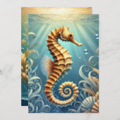 水中エレガントを泳ぐ海馬 セーブザデート (正面/裏面)