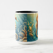 水中エレガントを泳ぐ海馬 マグカップ (中央)