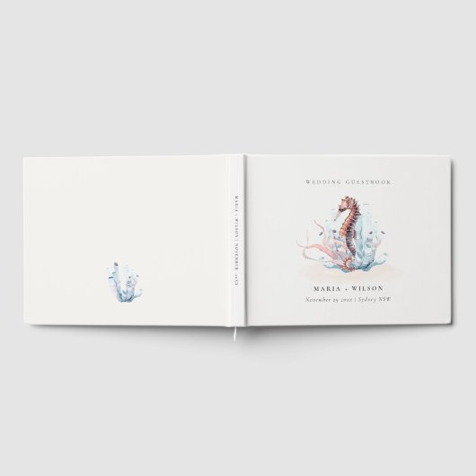 水中エレガント海藻コーラル結婚ズ ゲストブック (全面)