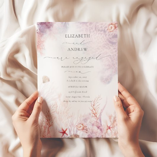 水中エレガント航海の婚約 招待状