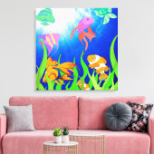 水中オアシス熱帯魚パラダイス キャンバスプリント (インサイチュ (リビング))