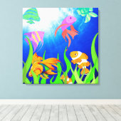 水中オアシス熱帯魚パラダイス キャンバスプリント (インサイチュ (ウッドフロア))