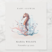 水中カエルの赤ちゃんシャワー ワインラベル (シングルラベル)