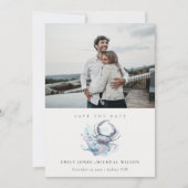 水中カニのサンゴ写真保存Date Card サンキューカード (正面)