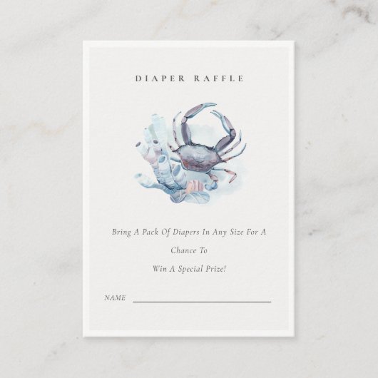 水中カニ珊瑚おむつくじベビーシャワー エンクロージャーカード (正面)