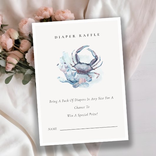 水中カニ珊瑚おむつくじベビーシャワー エンクロージャーカード