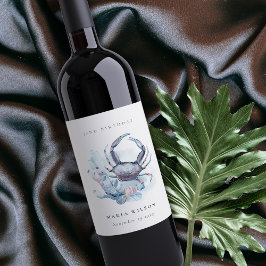 水中カニ珊瑚海洋 誕生日 すべての年齢 ワインラベル