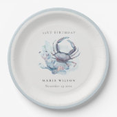 水中カニ航海のコーラルエイジ誕生日 ペーパープレート (正面)