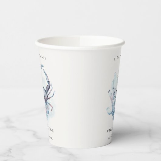 水中カニ航海のコーラルエイジ誕生日 紙コップ (左)