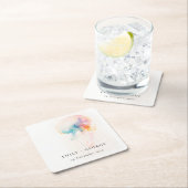 水中カラフルクラゲ結婚ズ スクエアペーパーコースター (インサイチュ)