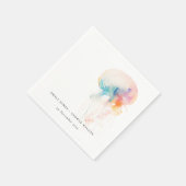 水中カラフルクラゲ結婚ズ スタンダードカクテルナプキン (角)