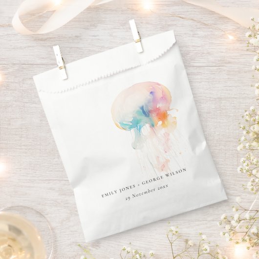 水中カラフルクラゲ結婚ズ フェイバーバッグ (クリップ留めされた状態)
