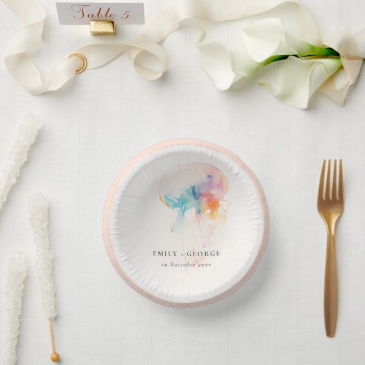 水中カラフルクラゲ結婚ズ ペーパーボウル (ウェディング)