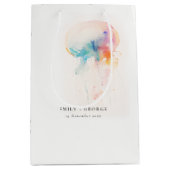 水中カラフルクラゲ結婚ズ ミディアムペーパーバッグ (正面)