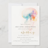 水中カラフルクラゲ結婚ズ 招待状 (正面)