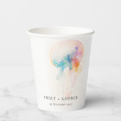 水中カラフルクラゲ結婚ズ 紙コップ (裏面)