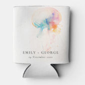 水中カラフルクラゲ結婚ズ 缶クーラー (正面)