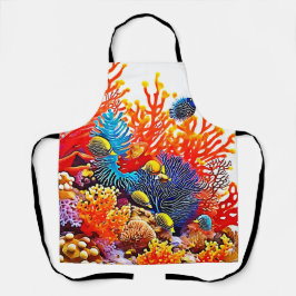 水中カラフルシーライフデザイン エプロン
