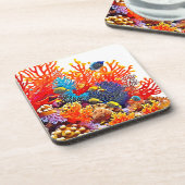 水中カラフルシーライフデザイン コースター (左側)